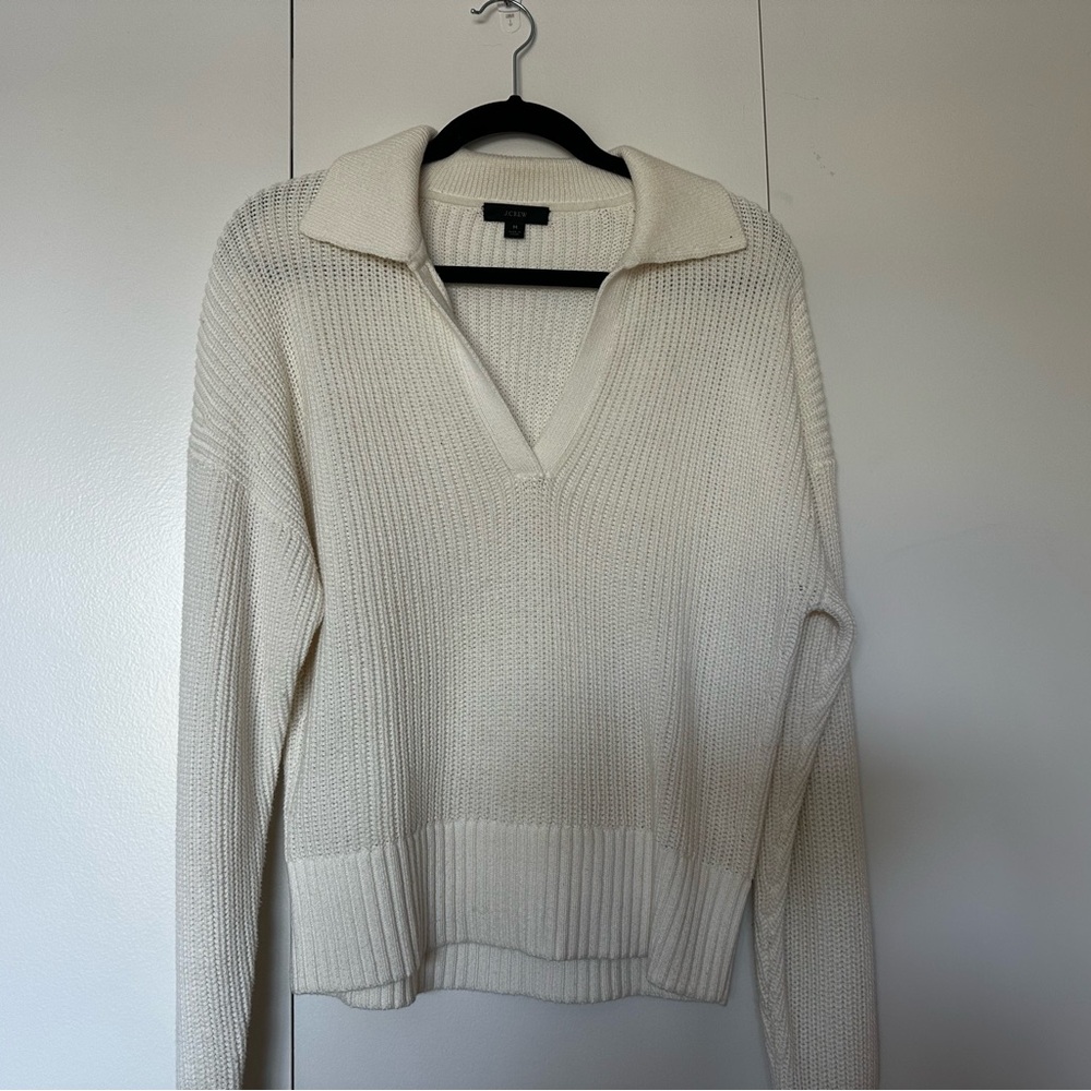 Jcrew cotton collared sweater